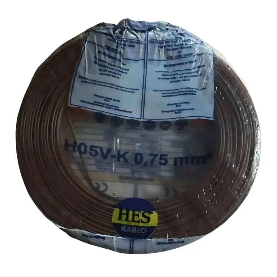 HES 0,75mm NYAF Kahverengi Kablo H05V-K  100 Metre