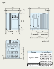 Fuji FVR Micro 1.5 kW AS1 Serisi 1 Faz/220 Volt AC Girişli Motor Sürücü FVR1.5AS1S-7E