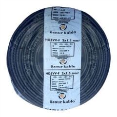 2x1,5 TTR Öznur Siyah Kablo H05VV-F (NYMHY) Metre Fiyatı Seçenekli