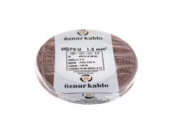 Öznur 1,5 mm² Kahverengi NYA Kablo 100 Metre H07V-U | ARI PROSES