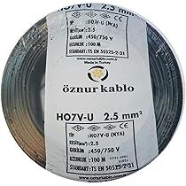 Öznur 1.5mm² NYA Siyah Kablo H07V-U  100 Metre