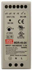 Mean Well MDR-40-24 | 24V 1.7A DIN Ray 40W Güç Kaynağı