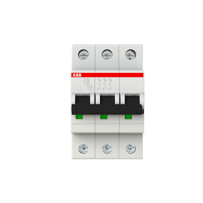 ABB S203-C20 3 Kutuplu 20A C Eğrisi 6kA Otomatik Sigorta (MCB)