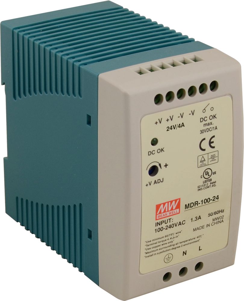 Mean Well MDR-100-24 | 24V 4A 100W DIN Ray Güç Kaynağı