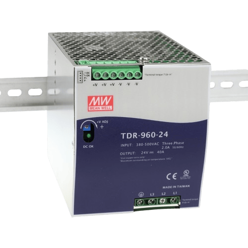 Mean Well TDR-960-24 960W 24V 40A 3 Fazlı Ray Tipi Güç Kaynağı