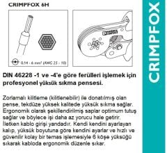 Phoenix Contact CRIMPFOX 6H - 1212046 Yüksük Sıkma Pensesi | Profesyonel İzoleli Kablo Sıkma