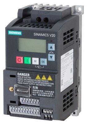 Siemens SINAMICS V20 – 6SL3210‑5BB13‑7UV1 | 0.37 kW, Tek Faz 230 V → Üç Faz 230 V İnverter