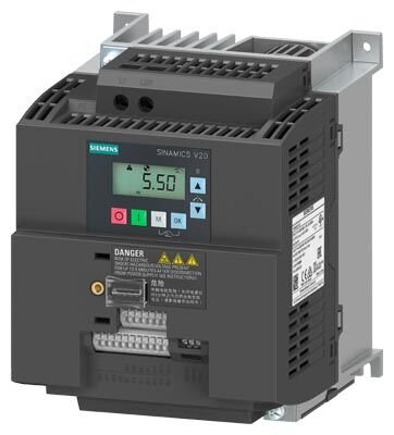 Siemens SINAMICS V20 Sürücü 2.2 kW (3 HP) 1 Faz 230V Filtreli 6SL3210-5BB22-2UV1