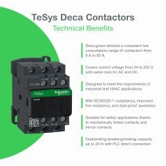 Schneider Electric LC1D09BD | 9 A | 3‑faz IEC TeSys Deca Kontaktör | Hızlı Teslimat