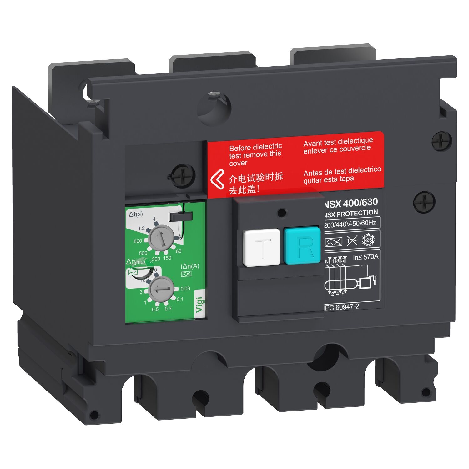 Schneider Electric LV432464 | Toprak kaçağı VigiPacT ek koruma modülü, ComPacT NSX 400/630, 200 VAC ila 440 VAC, 30 mA ila 30 A, 3 kutuplu