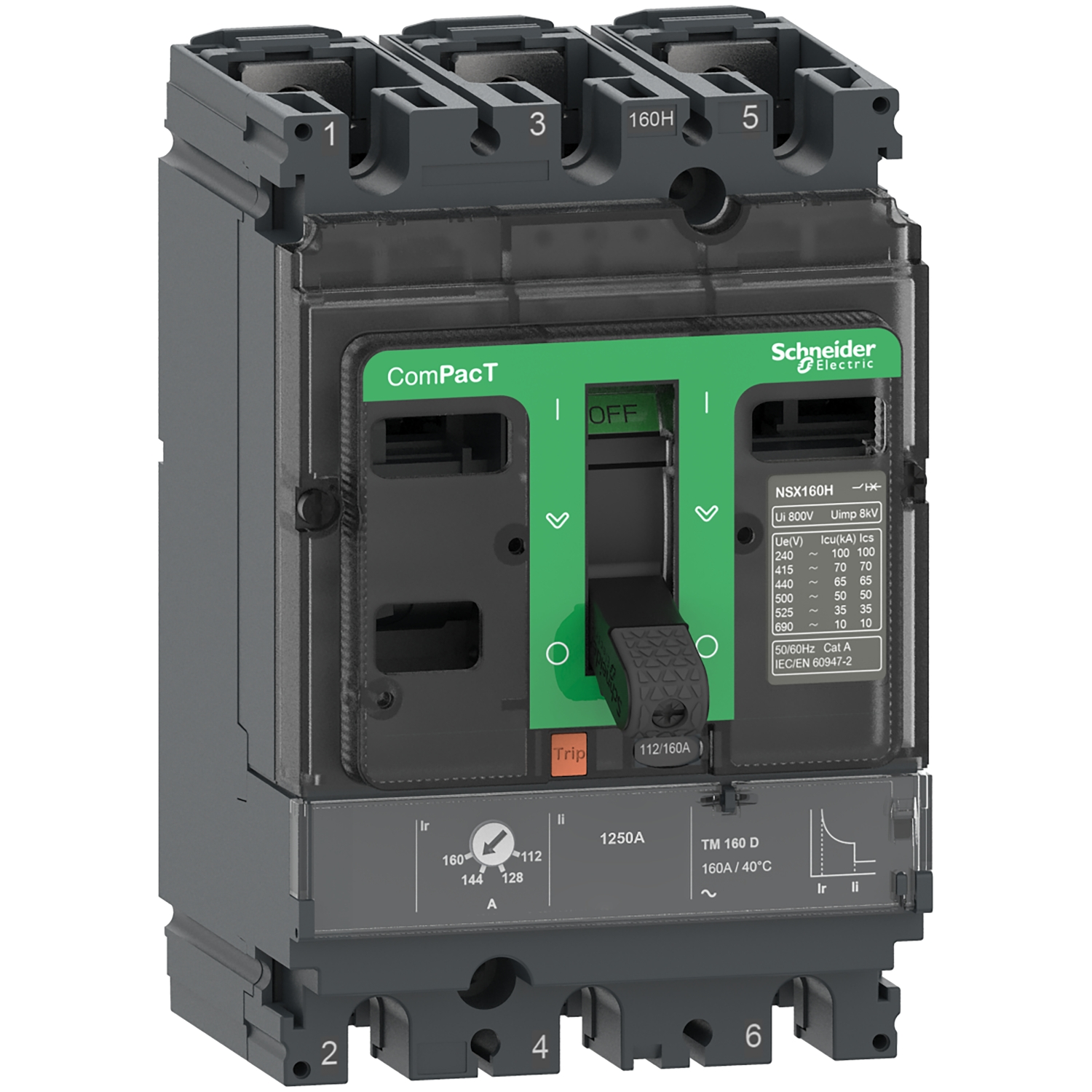 Schneider Electric C16F3TM125 | ComPacT NSX125H 3P 125A Kompakt Şalter