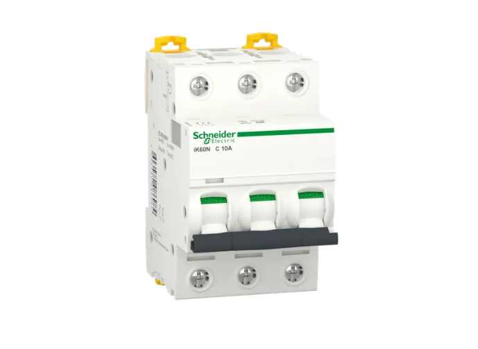 Schneider A9K24310 IK60N 3P 10A C‑Curve Minyatür Devre Kesici