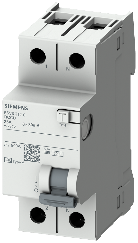 SIEMENS 5SV5314-6 | 40A • 30mA • Tip A • 1F+N (2P) Kaçak Akım Koruma Anahtarı – SENTRON 5SV5