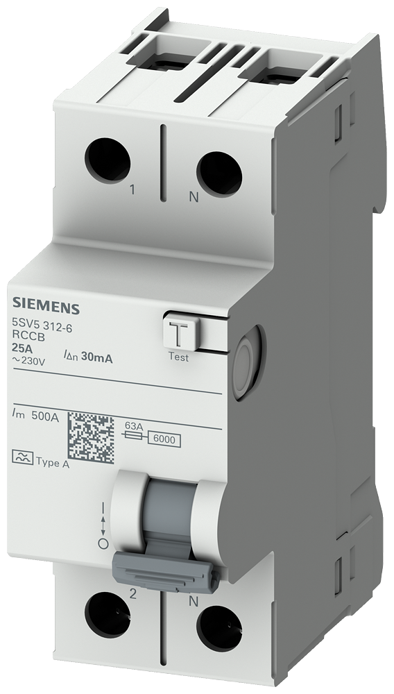 SIEMENS 5SV5314-6 | 40A • 30mA • Tip A • 1F+N (2P) Kaçak Akım Koruma Anahtarı – SENTRON 5SV5