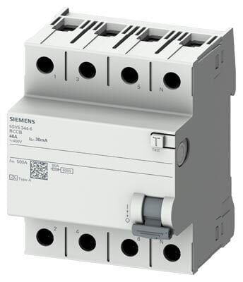 SIEMENS 5SV5644-6 | 40A • 300mA • Tip A • 4 Kutuplu (3F+N) Kaçak Akım Koruma Anahtarı – SENTRON 5SV5