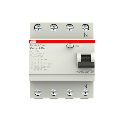 ABB FH204 AC-40/0.03 4 Kutup 40A 30mA Kaçak Akım Koruma Rölesi (2CSF204004R1400)