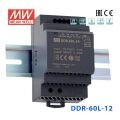 Mean Well DDR-60L-12 DIN Ray Tipi DC-DC Çevirici 12V 5A